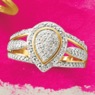 Diamond Teardrop Ring, , large