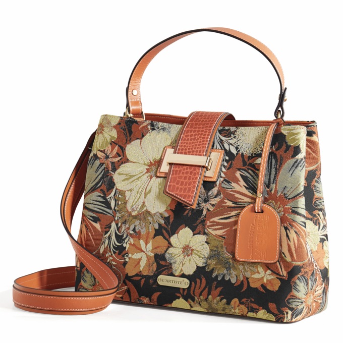 L'Artiste Duet Tapestry Floral Satchel by Spring Step, , large
