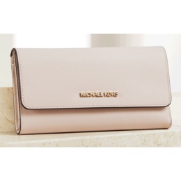 Michael Kors Jet Set Trifold Wallet, Pink, large