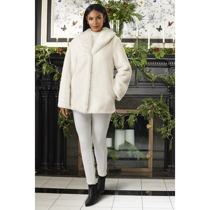 Jasmine Faux-Fur Jacket | Midnight Velvet