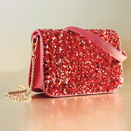 Sequin Flap Bag, , large