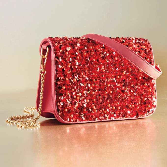 Sequin Flap Bag, , large