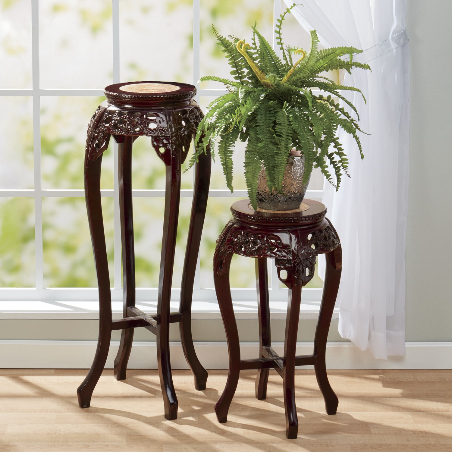 HandCarved Genuine Marble Plant Stands Midnight Velvet