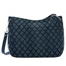 Quilted Denim Hobo Bag – Diamond-Stitch Shoulder Purse with Chain and Crossbody Strap for Women, , large