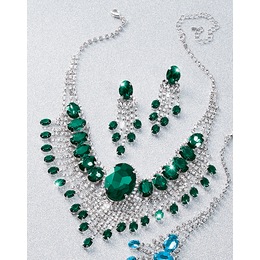 Crystal Necklace and Earring Set, , large
