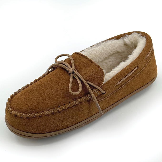 Women's Genuine Suede Moccasin with Faux-Fur Lining, , large