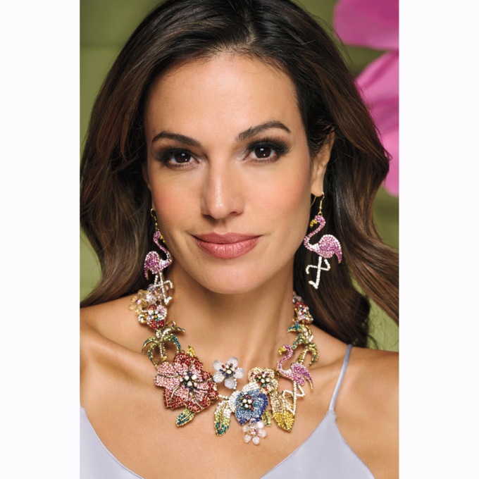 Crystal Flamingo Necklace, , large