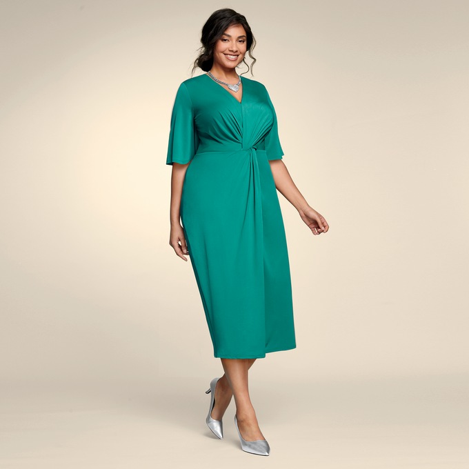 Leticia Twist-Front Sheath Dress, , large
