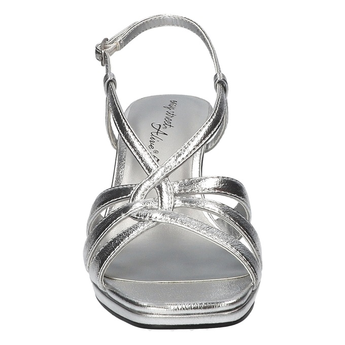 Easy Street Metallic Valorie Sandal, Silver Crinkled, large