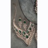 Crystal/Fringe Color Necklace & Earring Set, , large