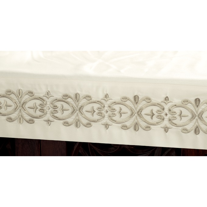 Scroll Embroidered Microfiber Sheet Set, , large