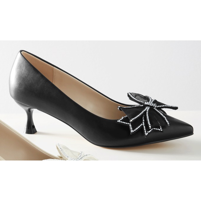 Midnight Velvet Double-Bow Pump, , large