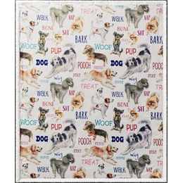 Dogs Novelty Sherpa Throw, , large