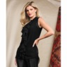 Florence Sheer Sleeveless Tunic with Cascading Ruffles and Shirt-Tail Hem, , large