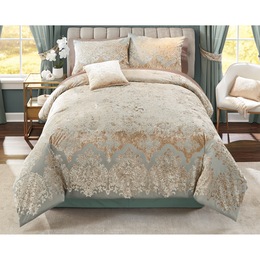 Beverly Velvet Jacquard Comforter Set, , large