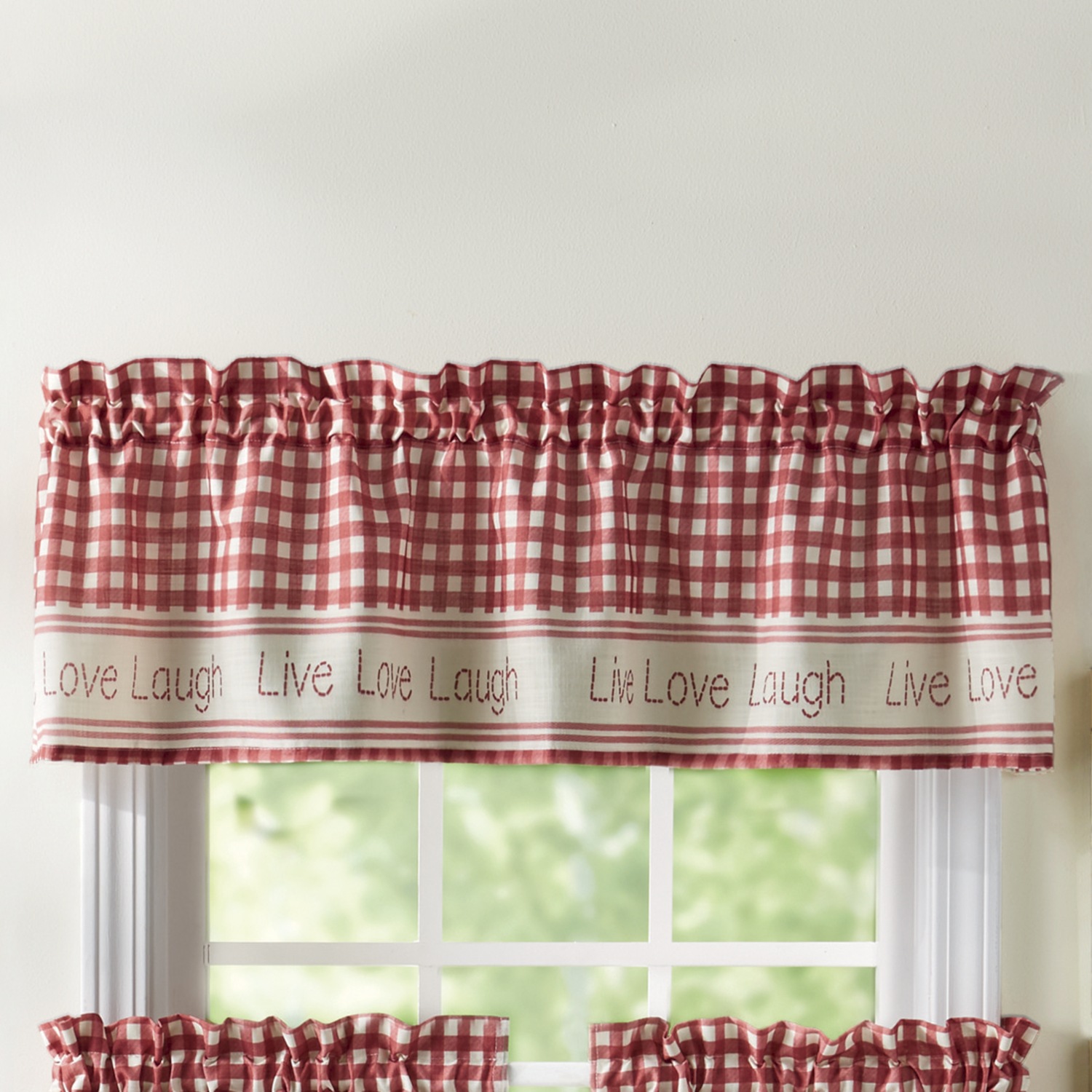 Gingham Stitch Valance Midnight Velvet