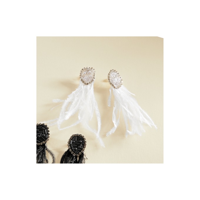 Feather and Bead Necklace, , large