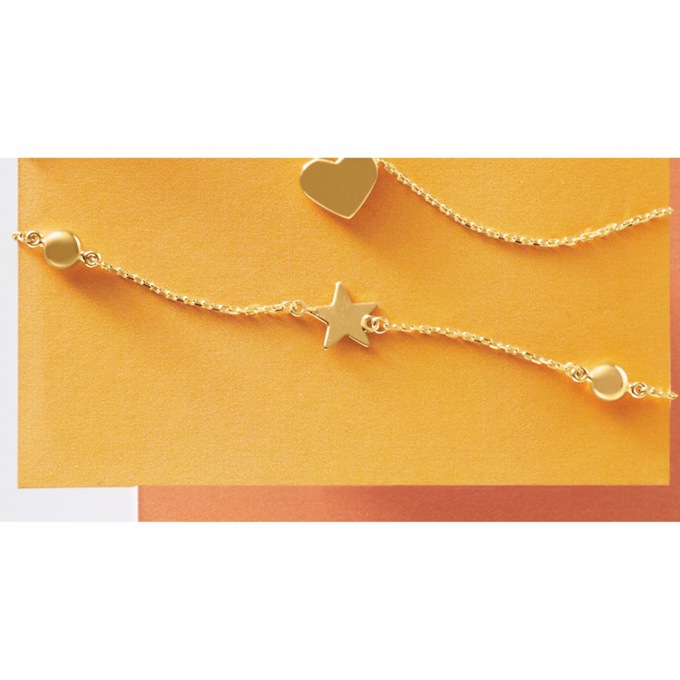 10K Gold Star Bracelet, , large