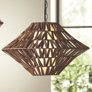 Round Rattan Swag Light, , large