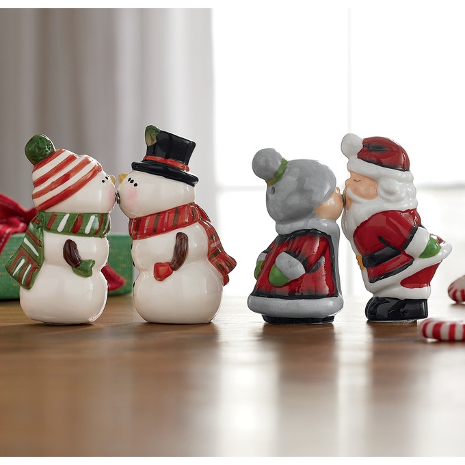 Holiday Figural Magnetic Salt & Pepper Shakers, , large