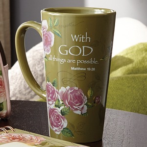"With God" Latte Mug, , large