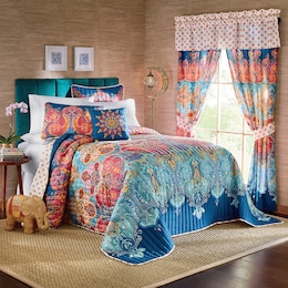 Boho Bedspread Set, Accent Pillow and Window Treatments, , large