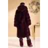 Azalea Wang Vionna Long, Luxe Faux Fur Coat for Women, Merlot, large