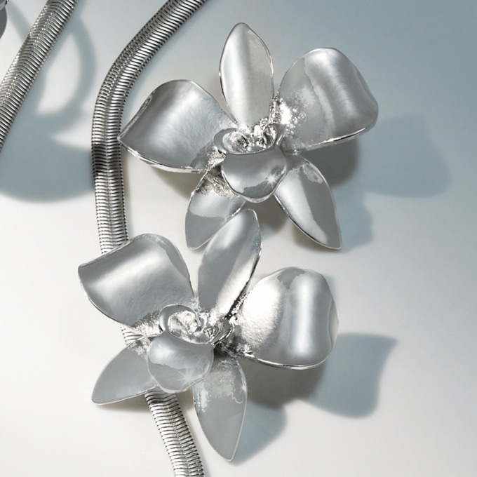 Orchid/3-D Collection Earrings, , large