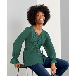 Ginger Spice Peasant Top, , large
