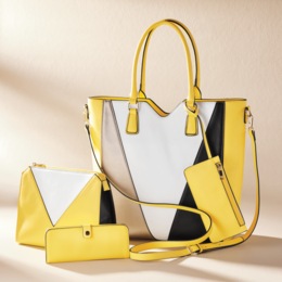 Colorblock Bag 4-Piece Set, , large