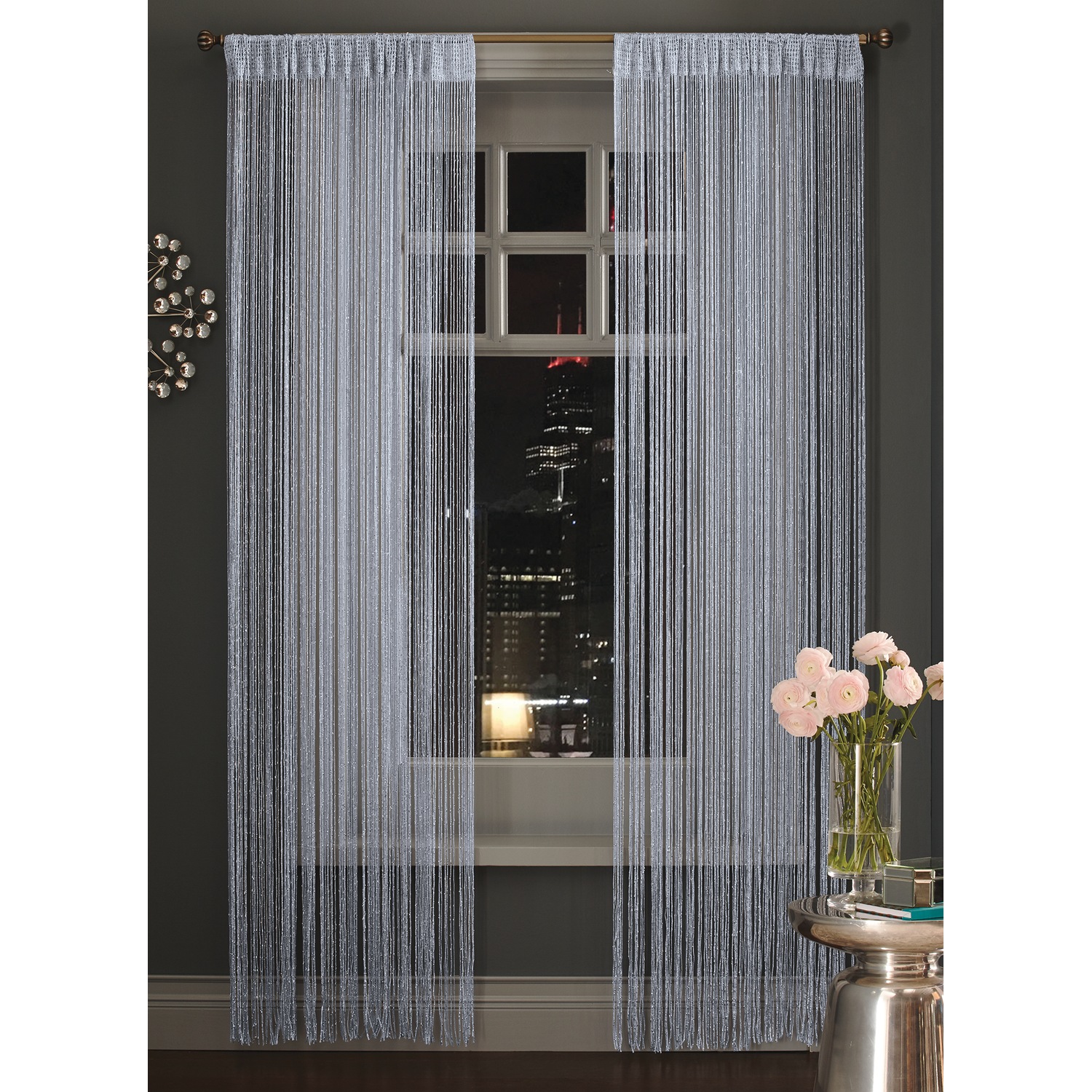 Cristall String Curtain Midnight Velvet
