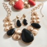 Faux-Stone Teardrop Necklace and Earring Set, , large