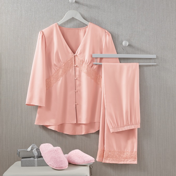 Lovely Lace-Trim Pj Set, , large