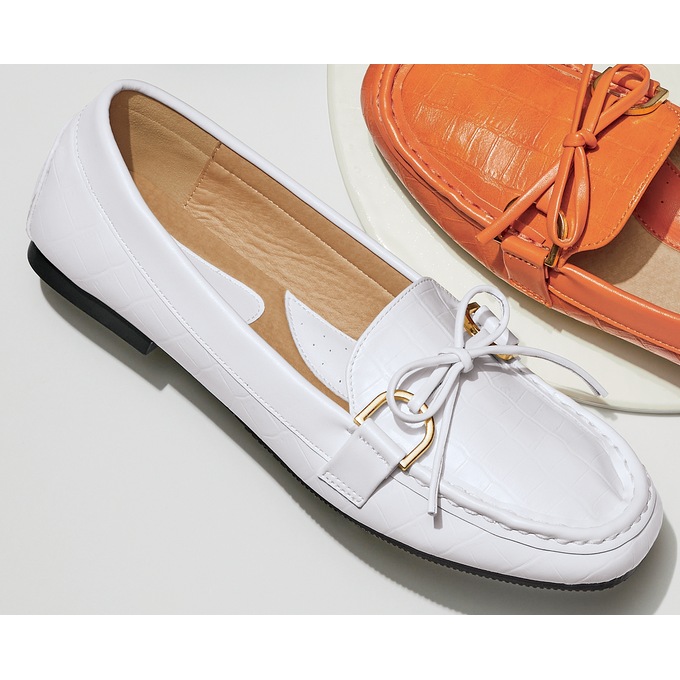 Amanda D'Laurie Croco-Bow Moccasin, , large