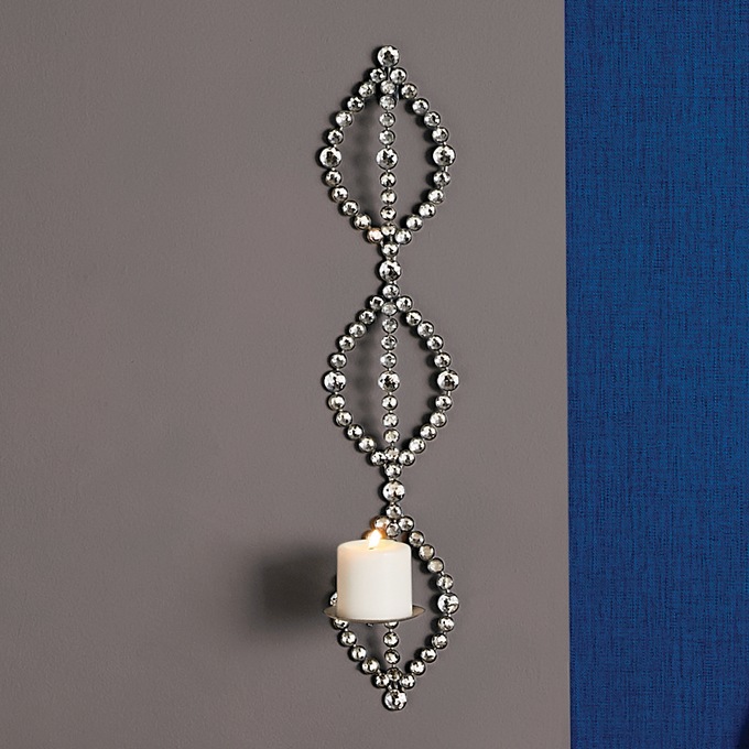 Faux-Crystal Tiered Sconce, , large
