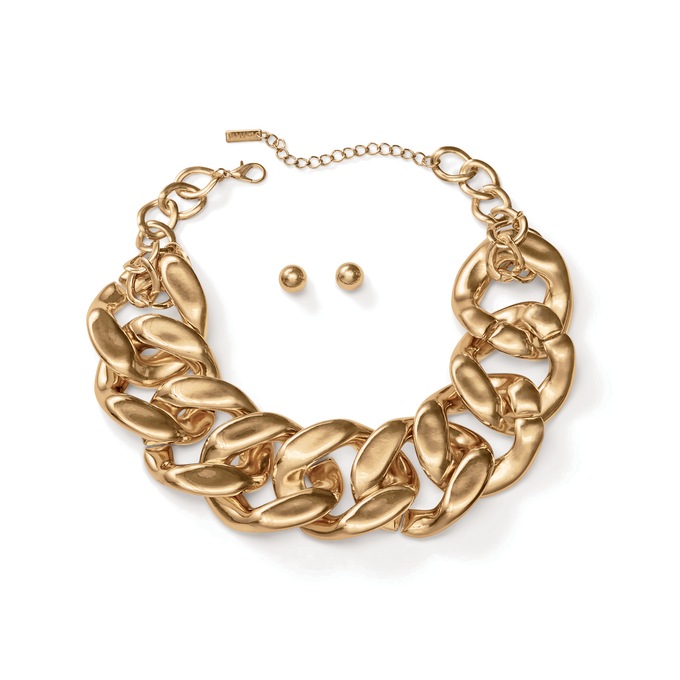 Large Link Necklace and Earring Set, , large