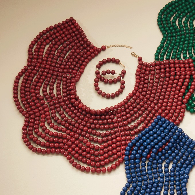 Color Story Beaded Necklace & Hoop Set, , large