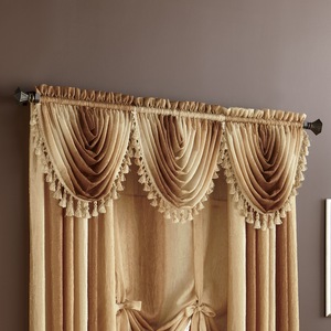 Ombre Semi-Sheer Tasseled Waterfall Valance, , large