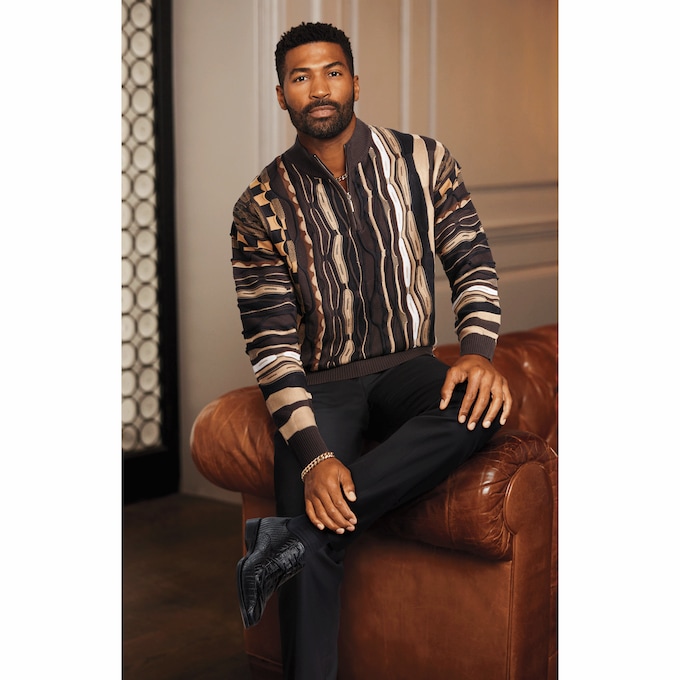 Stacy Adams Quarter-Zip Sweater, , large