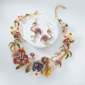 Crystal Flamingo Necklace, , large
