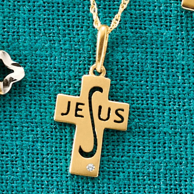 10K Gold Cross/Jesus Pendant, , large