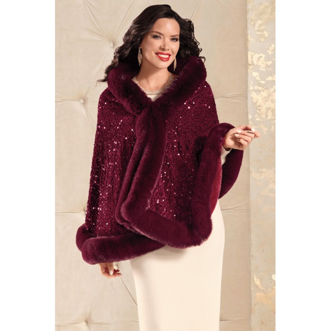 Sequin Wrap, Wine, large