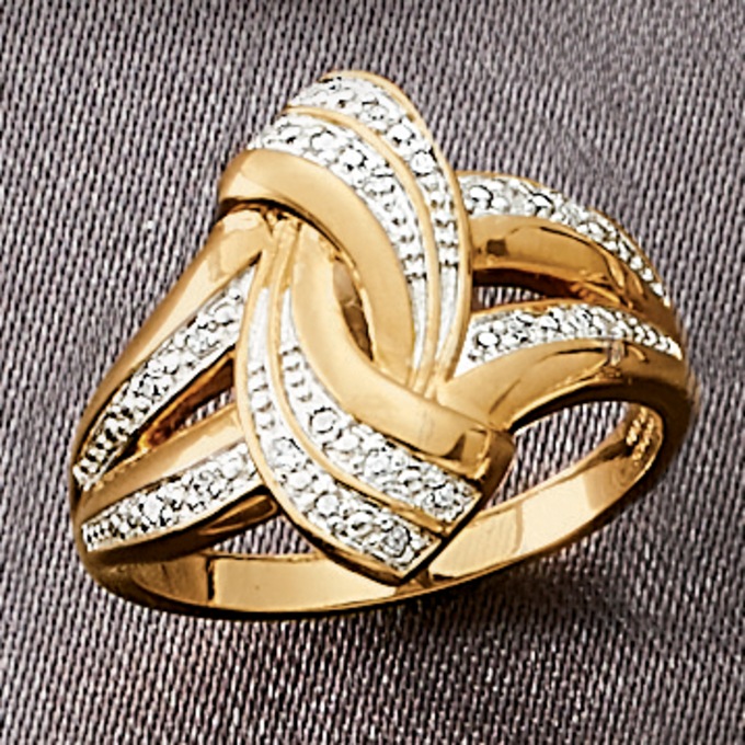 Diamond Swirl Ring, , large