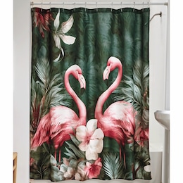 Flamingo Shower Curtain, , large