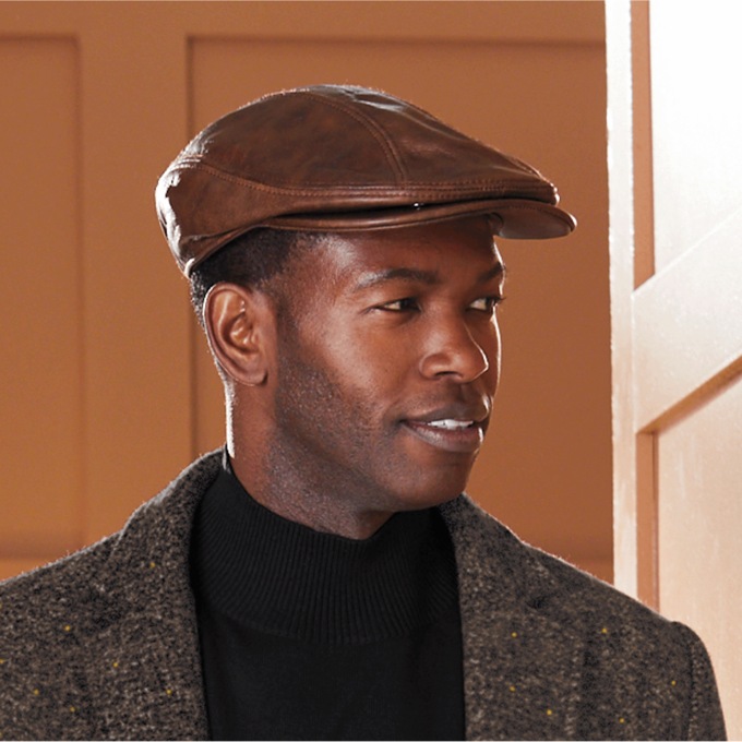 Leather Driving Cap, , large