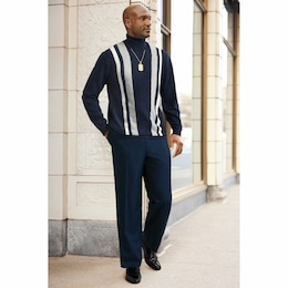 Alex Striped Turtleneck &amp; Pant Set, , large
