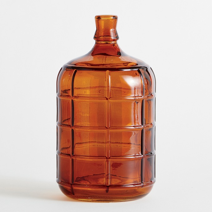 Decorative Amber Glass Bottle, , large