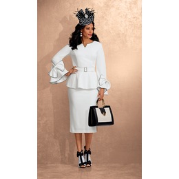 Bow Sleeve Skirt Suit, , large
