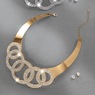 Circle Crystal Necklace and Earring Set, , large