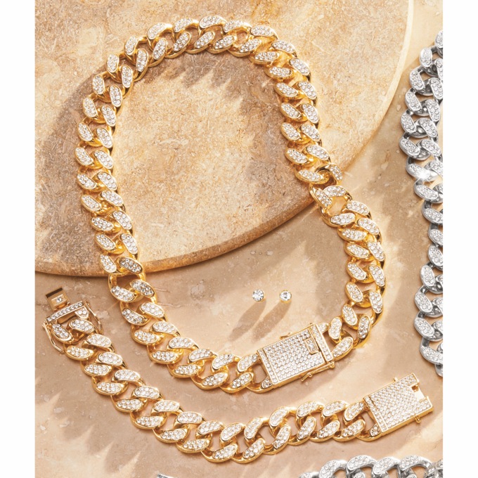 Crystal Link Necklace, Earring and Bracelet Set, , large